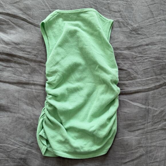 Autumn Cashmere Sleeveless Sweater Ruched Green Size S - Picture 3 of 6